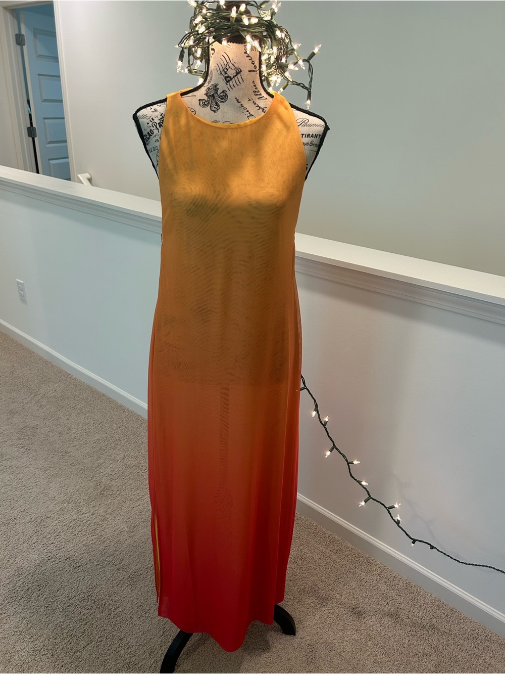 Caroline Constas size large Sleeveless Ombre Orange Maxi Dress - Picture 2 of 11